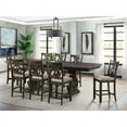 thumbnail image 2 of Bowery Hill Solid Wood 9-Piece Counter Height Dining Set in Smokey Walnut, 2 of 18