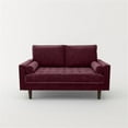 thumbnail image 2 of Pemberly Row Contemporary Velvet Living Room Loveseat In Rosy, 2 of 6