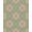 Sage Green Beige Rust, Pattern 11, variant on Design&I 8'x10' Washable Area Rug Snag-Free Retro Circle Round Botanical Scroll Border Circular Vintage Grid Playful for Dining Room, Large Office, Lounge