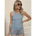 thumbnail image 3 of Women’s Basic Crew High Neck Sleeveless Casual Tank Top Ribbed Soft Tank Top, 3 of 6