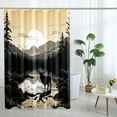 thumbnail image 2 of Hunting Deer Shower Curtain Rustic Forest Woodland Shower Curtains Vintage Farmhouse Country Wildlife Cabin Themed Bathroom Decor Polyester Fabric-72" x 72", 2 of 6