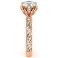 thumbnail image 2 of Classic Twisted Natural Diamonds Engagement Ring Moissanite Center Stone Floral Crown Ring, 2 of 4