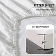 thumbnail image 3 of Simple&Opulence Linen Sheet Set-Linen Cotton Blend Bedding set-4 Pieces(1 Flat Sheet,1 Fitted Sheet&2Pillowcase)-Soild Color Collection,Soft & Cozy,Cooling Bedding- King Size, White, 3 of 9