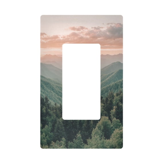 Yayeee Rocker Switch Wall Plate 1-Gang 4.6"x2.9" Home Decorative Outlet Cover, Mountains at Dawn