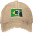 thumbnail image 2 of Deus Patria Família Flavio Bolsonaro Presidente 2026 F22 Washed Retro Denim Hat Washed Baseball Cap Adult Black, 2 of 7