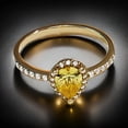 thumbnail image 2 of Sterling silver pear cut citrine & halo set cubic zirconia ring, 2 of 7