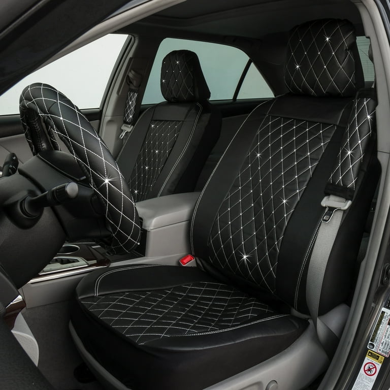 Swarovski Black Diamond Stitched Seat Cover Combo Walmart