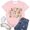 Pink, variant on Seasonal Graphic Tee For Stylish Short Sleeve Crewneck Top Ideal Back To School For Her