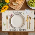 thumbnail image 4 of Rustic Groundhog Placemats Set of 4, Spring Floral Butterfly Botanical Placemats for Dining Table, Place Mats for Kitchen Tabletop, Waterproof Wipeable Dining Table Mats Set, 4 of 9