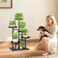 thumbnail image 2 of Metal & Wood Plant Stand Indoor & Outdoor Multi- Levels lbs Capacity, 2 of 7