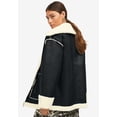thumbnail image 3 of Ellos Women's Reversible Faux Suede Sherpa Jacket, 3 of 4
