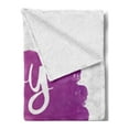 thumbnail image 2 of Fuchsia Soft Flannel Fleece Throw Blanket, Joy is a Choice Words on Paintbrush Strokes Positive Design, Cozy Plush for Indoor and Outdoor Use, 70" x 90", Fuchsia White, by Ambesonne, 2 of 5