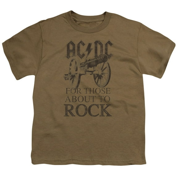 Trevco ACDC106-YT-2 ACDC for Those About To Rock-S by S Youth Short Sleeve Shirt, Safari Green - Medium