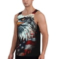 thumbnail image 2 of Zufioo USA Bald Eagle Print Men's Vest, Sleeveless Quick-drying Muscle T-shirt, Suitable for Sports Fitness, Home Leisure Wear-Medium, 2 of 7