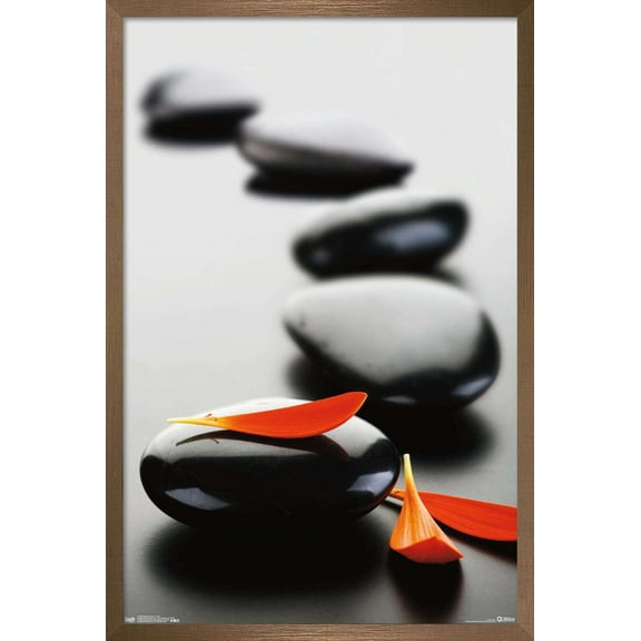 Massage Stones - Red Wall Poster, 22.375" x 34", Framed