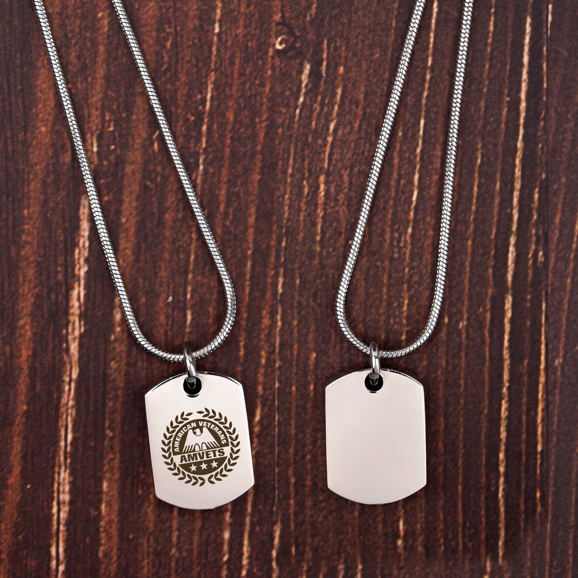 Anavia American Veterans Dog Tag Cremation Necklace, Pet Memorial Necklace, Urn Necklace for Ashes, Cremation Pendant, Pet Cremation Jewelry, Memorial Jewelry for Pets, With Funnel Kit