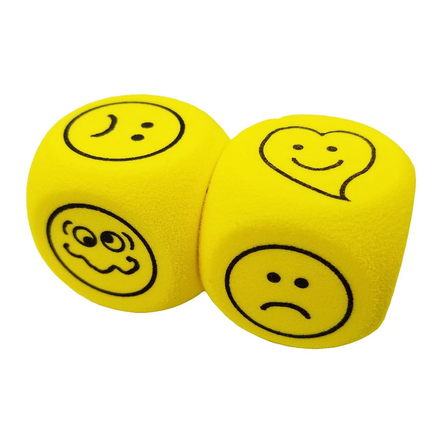 Koplow Games Soft Foam Expressions Dice, Yellow, 6 Per Pack