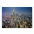 thumbnail image 1 of Urban Cutting Board, Modern City Skyline Business District Skyscraper Towers Kuala Lumpur Malaysia, Decorative Tempered Glass Cutting and Serving Board, Small Size, Orange Yellow Blue, by Ambesonne, 1 of 1