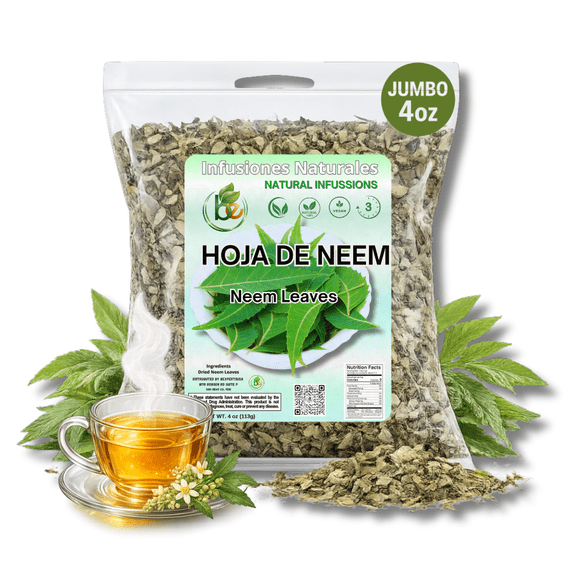 HOJA DE NEEM TE (Dried Neem Leaves) 4 oz FOR TEA and Cooking harvested from Naturally Grown Trees