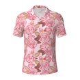 thumbnail image 2 of Daiia Rose Flowers Pattern Men’s Polo Shirts,Solid Deck Shirt,Classic Fit, Breathable Cotton Polo for Casual and Sport Wear-Small, 2 of 7