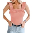 thumbnail image 1 of Xishao Women's Round Neck Short Sleeve T Shirts Basic Bodysuits Xishao ropa, 1 of 2