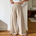 thumbnail image 2 of RUTAYY Women's Pants Casual High Waist with Pocket Drawstring Elastic Waist Comfortable Solid Color Vacation Playful Trousers, 2 of 7