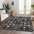 thumbnail image 6 of Addison Rugs Mayfield Premium Machine Washable Traditional Oriental Black Rectangle Rug, 5' x 7'6", 6 of 6