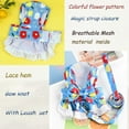 thumbnail image 4 of Dog Harness Dress for Small Dog Floral Dog Harness and Leash Set Bow Knot Puppy Princess Skirt with D-Ring Mesh Summer Pet Clothes for Cat Dogs (Small, Blue), 4 of 6