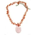 thumbnail image 2 of Genuine Rose Quartz and Peach Coral Chips Strand Adjustable 16" to 19.5" Necklace by R.J. Graziano, 2 of 3