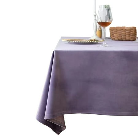

2 Pcs Rectangular Tablecloth solid Color Silk Velvet Tablecloth Washable stain Resistance Wrinkle Free Table Cover For Restaurant Christmas Halloween Party Picnic Outdoor -Purple-140*360cm