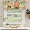 thumbnail image 2 of Pink Flowers Curtain Valances for Windows, Kitchen Valance Window Treatments Panel 2 Pack, Pastoral Botanical Retro Oil Painting Rod Pocket Short Curtains for Bathroom Bedroom 54 x 18 Inch, 2 of 8