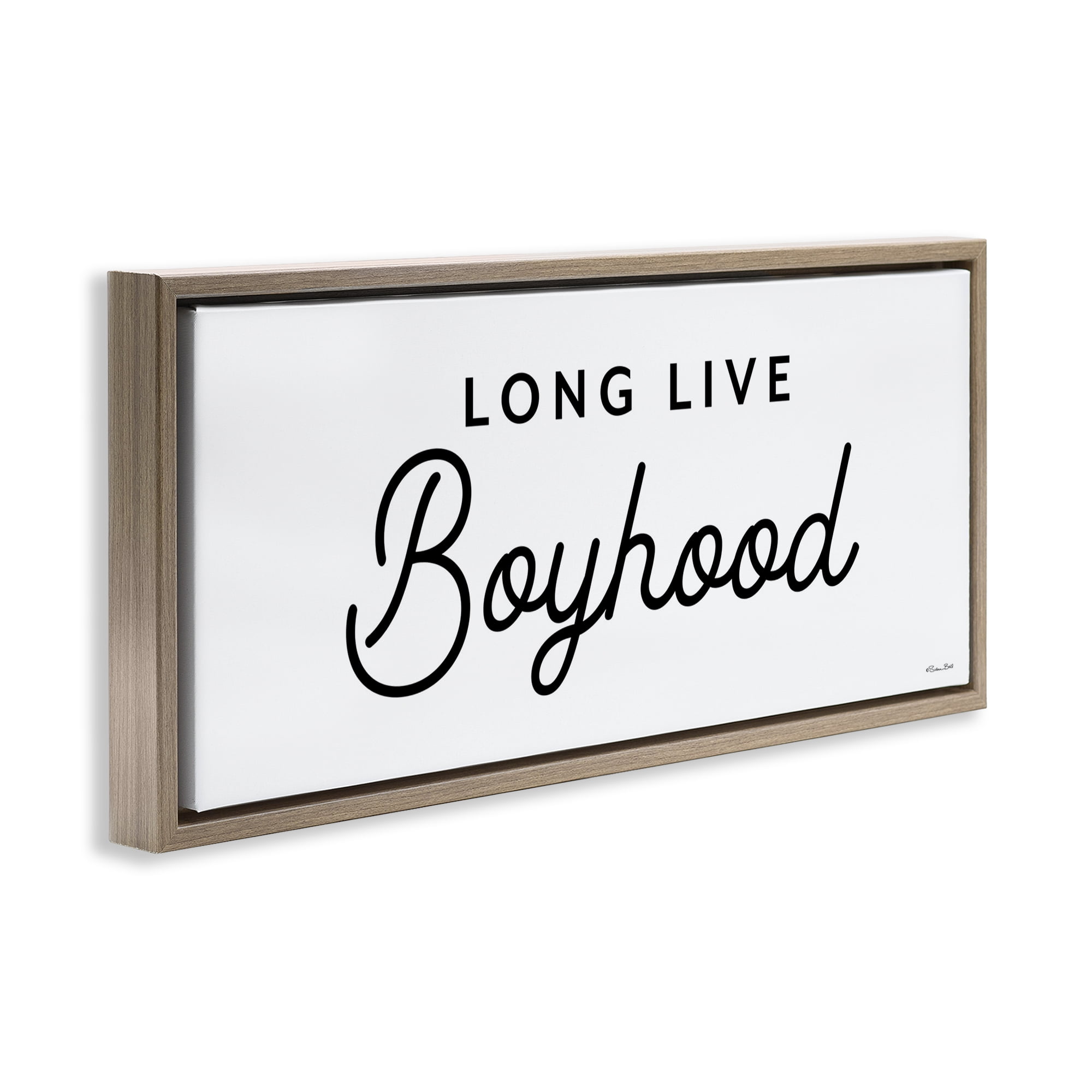 Stupell Industries Long Live Boyhood Typography Painting Brown Floater Framed Art Print Wall Art, 25 x 11
