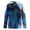 thumbnail image 4 of Women's O-Neck Lace Patchwork Tops Plus Size Long Sleeve Pullover Classic-Fit Hollow Out Gradient T-Shirts, 4 of 5