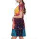 thumbnail image 2 of Disketp Neon Sunset Cyberpunk Cityscape para Vestido de Manga Corta para Mujeres, Vestidos de Verano para Mujeres, Casual y Holgado para la Playa, 2 of 6