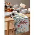 thumbnail image 3 of Yellow Red Floral Burlap Cotton Table Runner 14x72 Inches Long, Tropical Leaves Vintage Farmhouse Table Runners, Outdoor Dining Tablecloths Decor for Baby Shower/Party/Wedding, 3 of 6