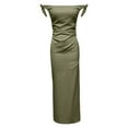 thumbnail image 6 of Women's Elegant Off Shoulder Bodycon Long Dress For Party Evening Gown Sexy Bandage Tight Midi Dress With Side Slit, 6 of 6