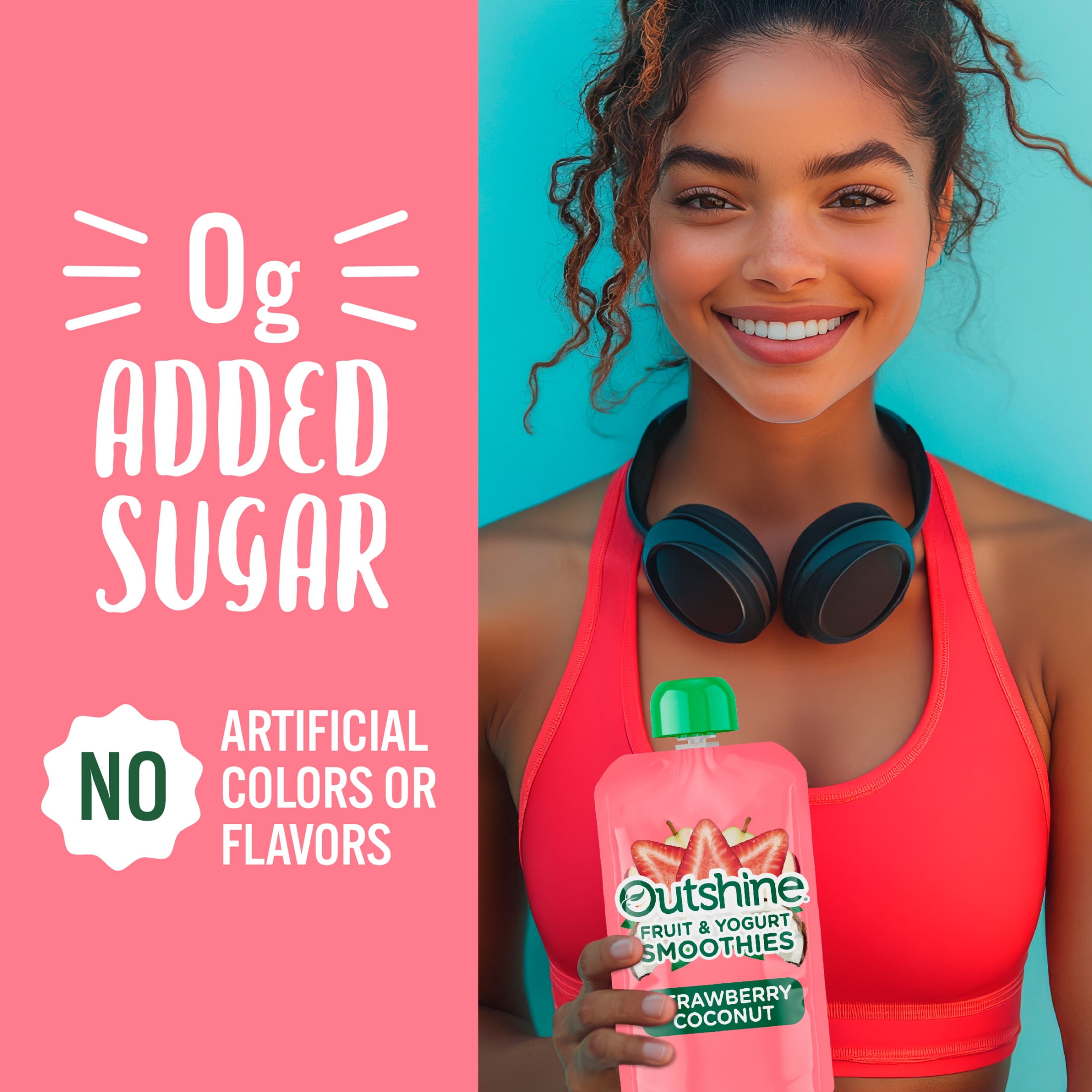 (2 pack) Outshine Fruit and Yogurt On the Go Smoothie Snacks, Strawberry Coconut, 3.5 oz Pouches (4 Pack)​