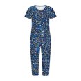 thumbnail image 4 of Puntoco Pijamas para mujer Conjunto de pijama y pantalón de manga corta con cuello en V para mujer Pijamas casuales con bolsillos, 4 of 5