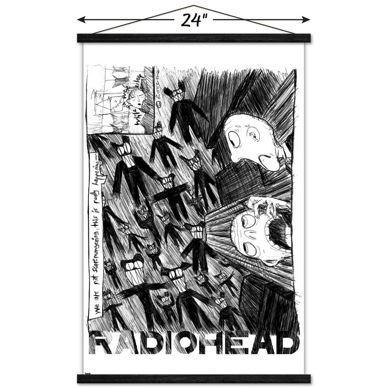 Radiohead - Scribble Wall Poster with Magnetic Frame, 22.375
