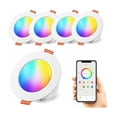 thumbnail image 1 of Ensemble de Projecteurs Encastrés LED RGB, 10W, Changement de Couleur & Réglable, 3 Pouces IP44, Blanc Chaud 2700K, Rond, Contrôlé par Application, Lot de 4, 1 of 5