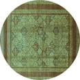 thumbnail image 1 of Ahgly Company Indoor Round Oriental Light Blue Industrial Area Rugs, 4' Round, 1 of 4