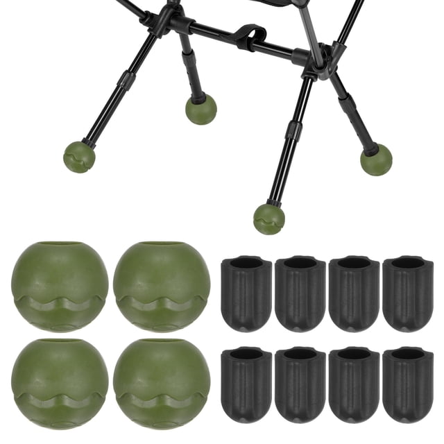 Uxcell 4-Pack Camping Chair Stabilizing Rubber Ball Feet,22mm Leg Protector for Camping Chairs(Verde Selva 45mm L)