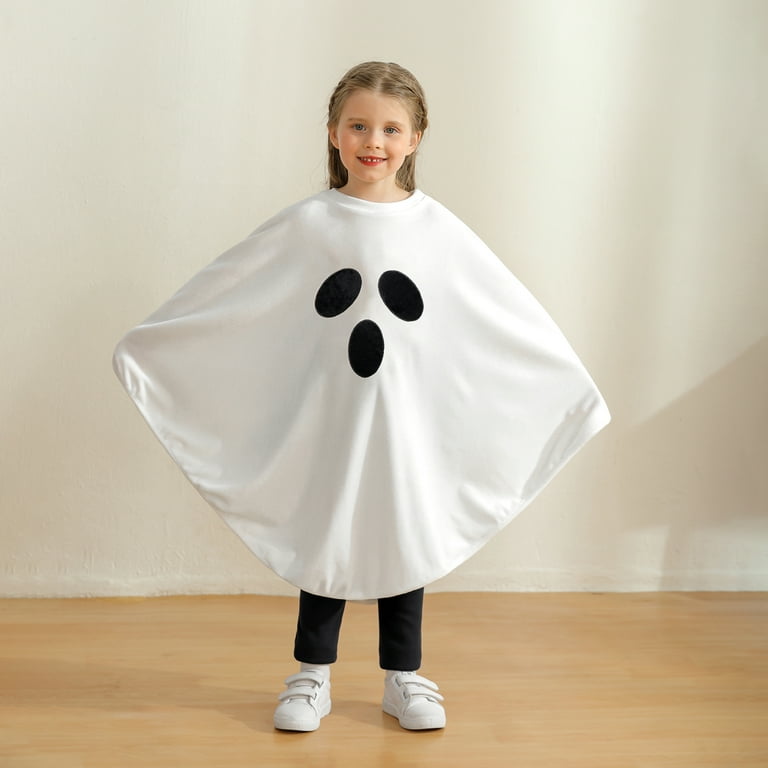 Adorable Ghost Costume For Toddlers - Halloween Cloak With Hood For Boys & Girls