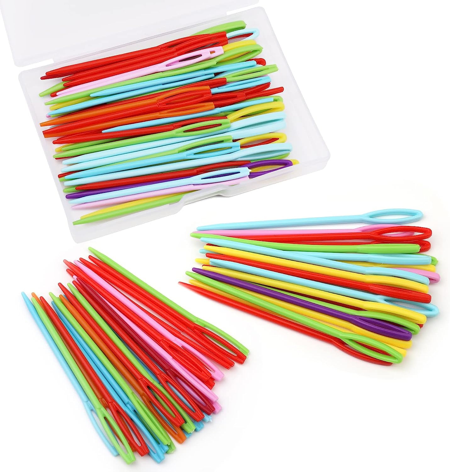 50PCS Plastic Sewing Needles, Large Eye Plastic Yarn Needles for Kids