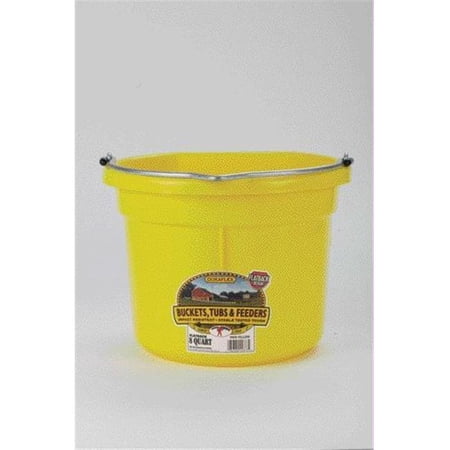 Miller Mfg Co Inc Flat Back Plastic Bucket- Yellow 8 Quart - P8FBYELLOW