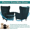 thumbnail image 3 of Lapalife Wingback Chair Slipcovers, 2-Piece Velvet Sofa Wing Chair Covers Armchair Cover Furniture Protector, 3 of 7