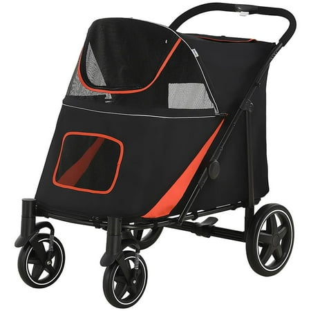 Resenkos Cat Jogger Stroller Dog Stroller Pet Stroller One-Click Foldable Dog Stroller for M L Dogs Pet Stroller Black