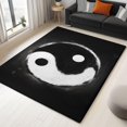 thumbnail image 3 of Machine Washable Rug 2x3 ft Area Rugs Black and White yin and yang Symbol Non Slip Rugs for Living Room Bedroom Print Rug Carpet Stain Resistant, Home Decor Office Area Rug, 3 of 7