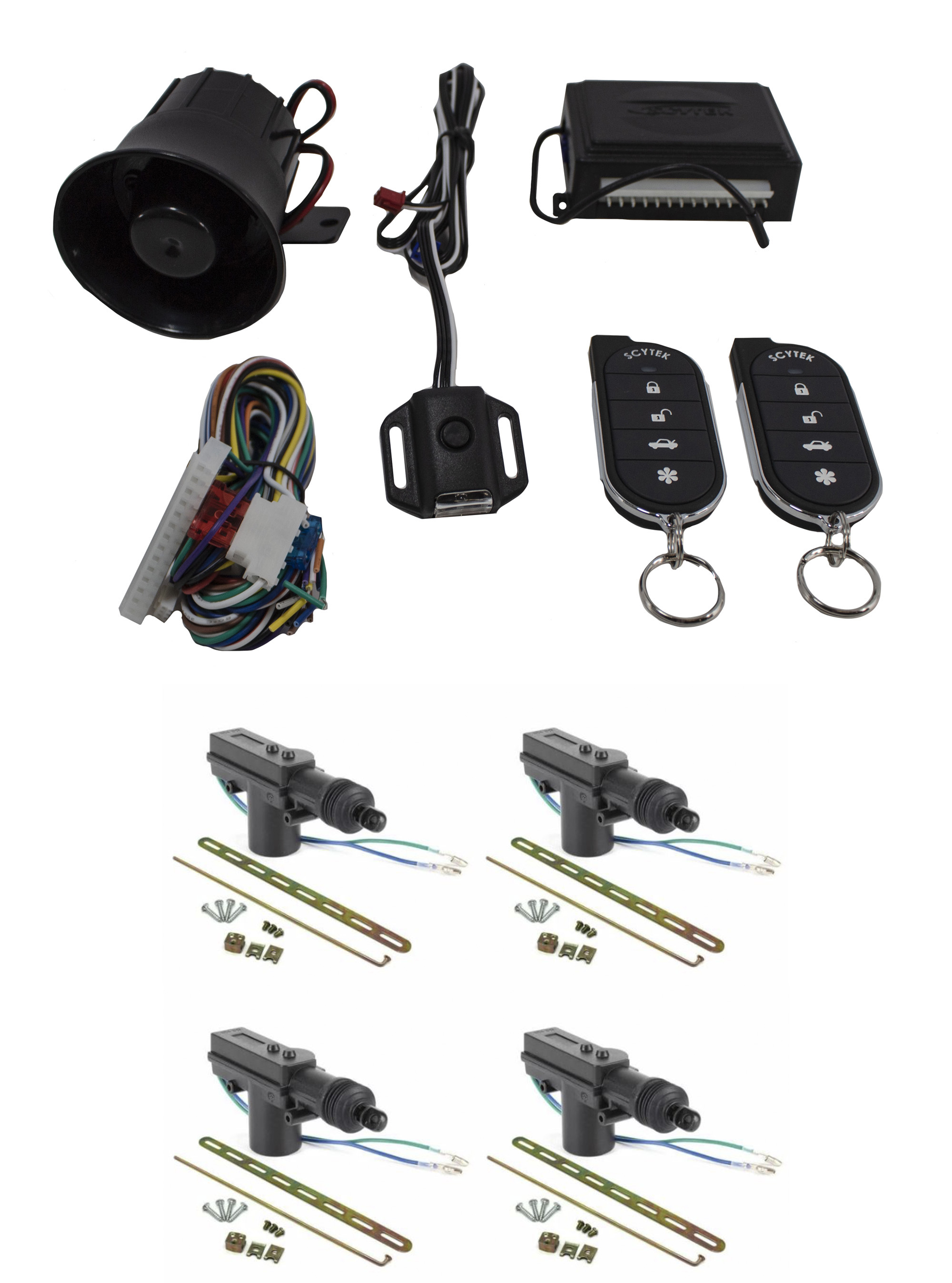 Car Alarm Anti Theft Security System G27 Scytek + 4 x Power Door Lock