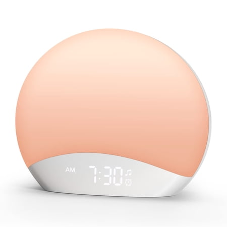 White Sunrise Alarm Clock with Night Light and Sleep Sounds